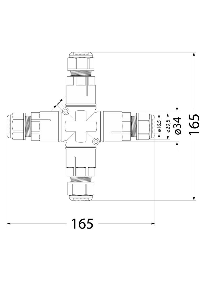 SZPN 295X-4T złaczka kablowa 5x1,5 czwórnik czarna 39.2954 OPATÓWEK