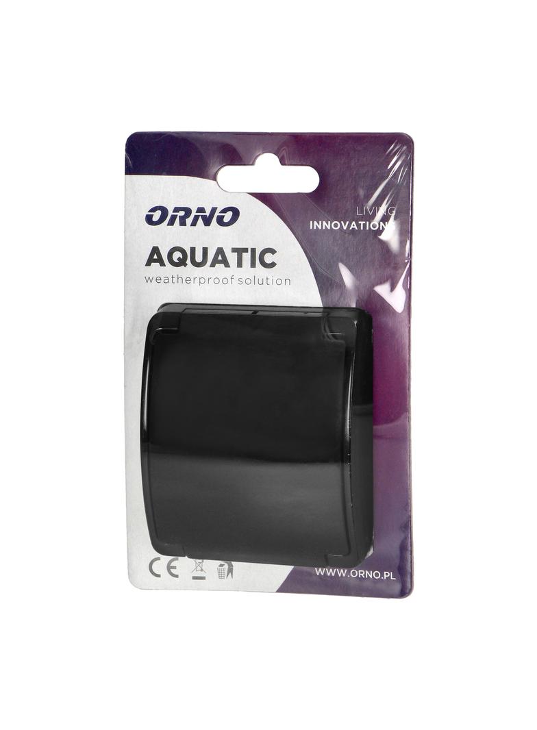 Gniazdo pojedyncze 2P+Z AQUATIC IP44 czarny OR-OE-7105/B ORNO