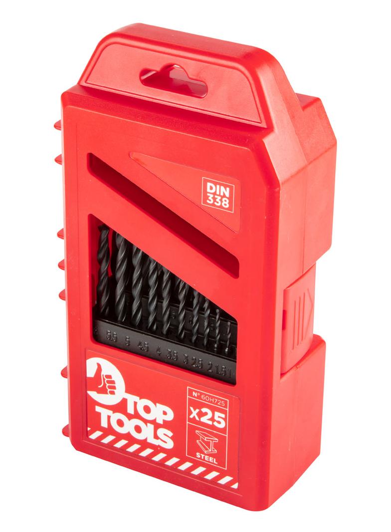 Wiertła do metalu HSS, 1.0-13.0 mm, zestaw 25 szt.