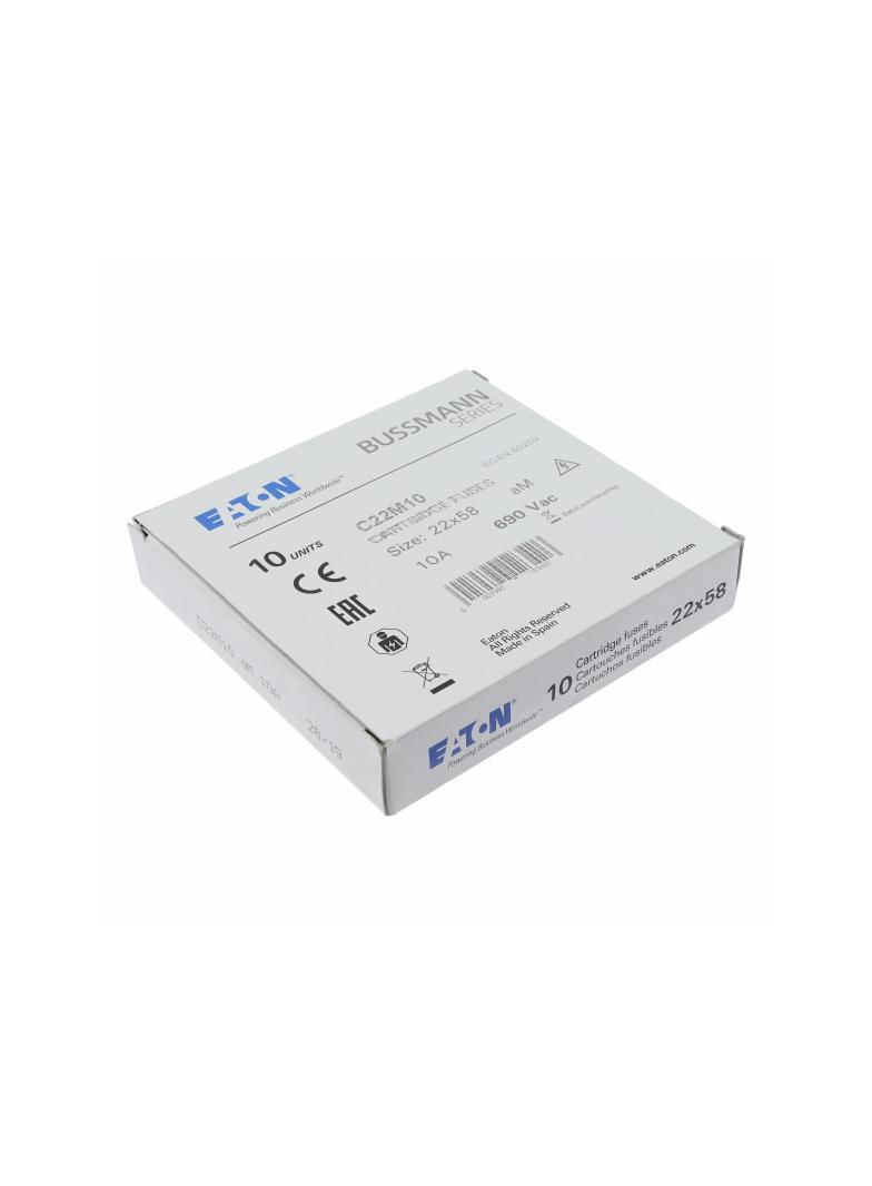 CYLINDRICAL FUSE 22 x 58 10A AM 690V AC Wkładka cylindryczna 22 x 58mm 10A AM 690V AC C22M10 EATON