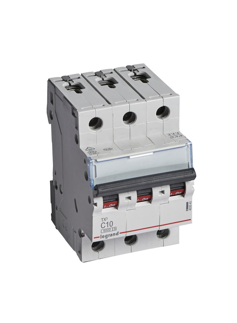 WYŁĄCZNIK NADPRĄDOWY S 303 3P C 10A 6000A SERII TX3, Legrand