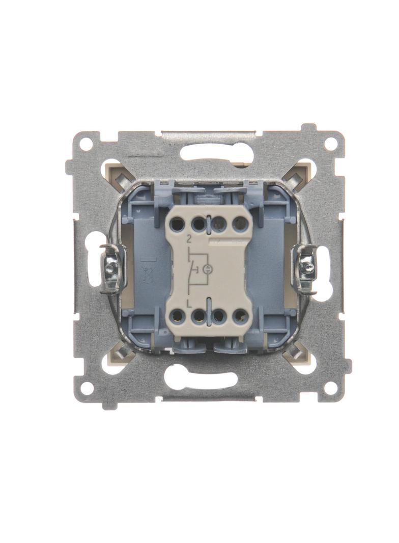 Simon 54 Przycisk „dzwonek” z podświetleniem LED 10A 250V szybkozłączka kremowy DD1L.01/41 KONTAKT