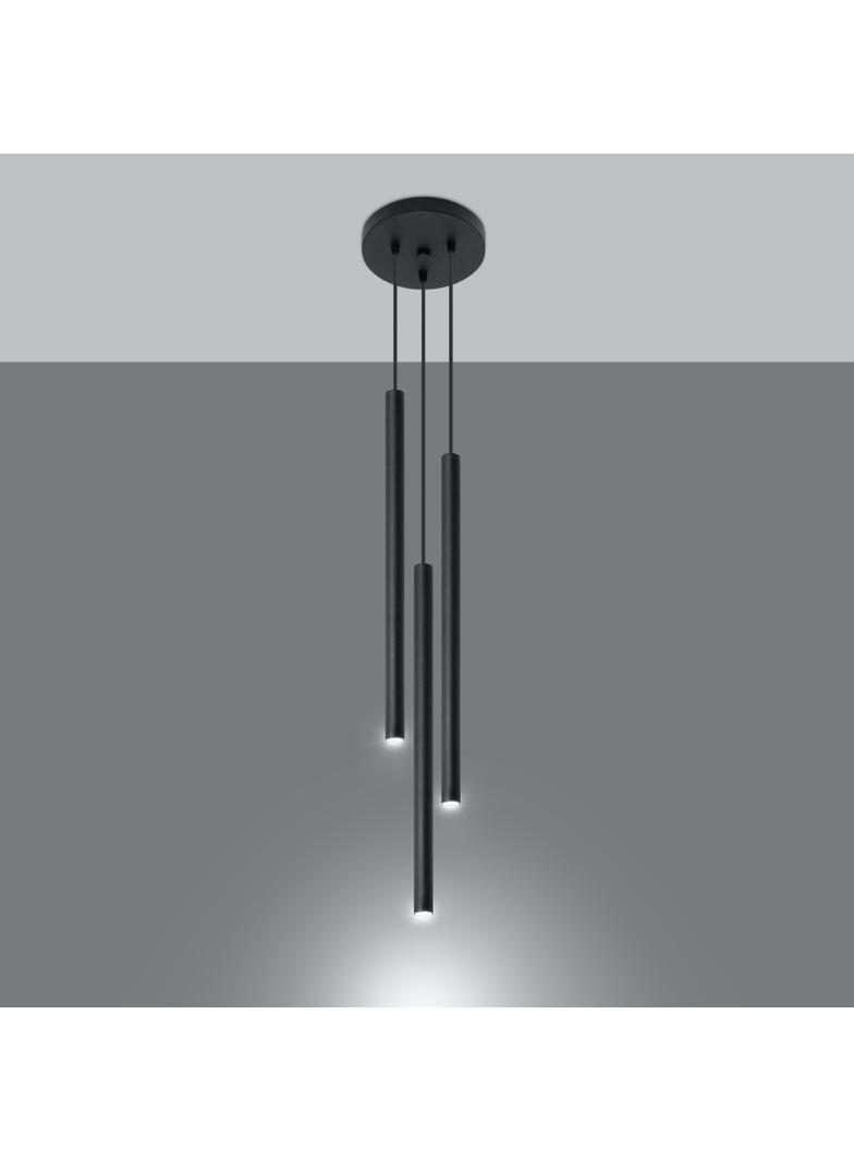 Sollux Lampa wisząca PASTELO 3P czarna SL.0471