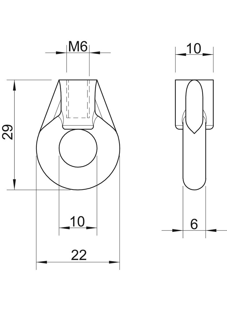 2084/K, UCHO PIERŚCIENIOWE M6 OC.GALW.