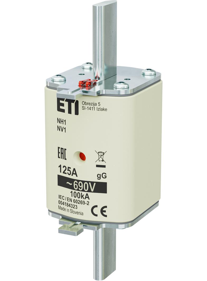 Wkładka topikowa NH zwłoczna KOMBI NH1 gG 125A 690V 004184323 ETI