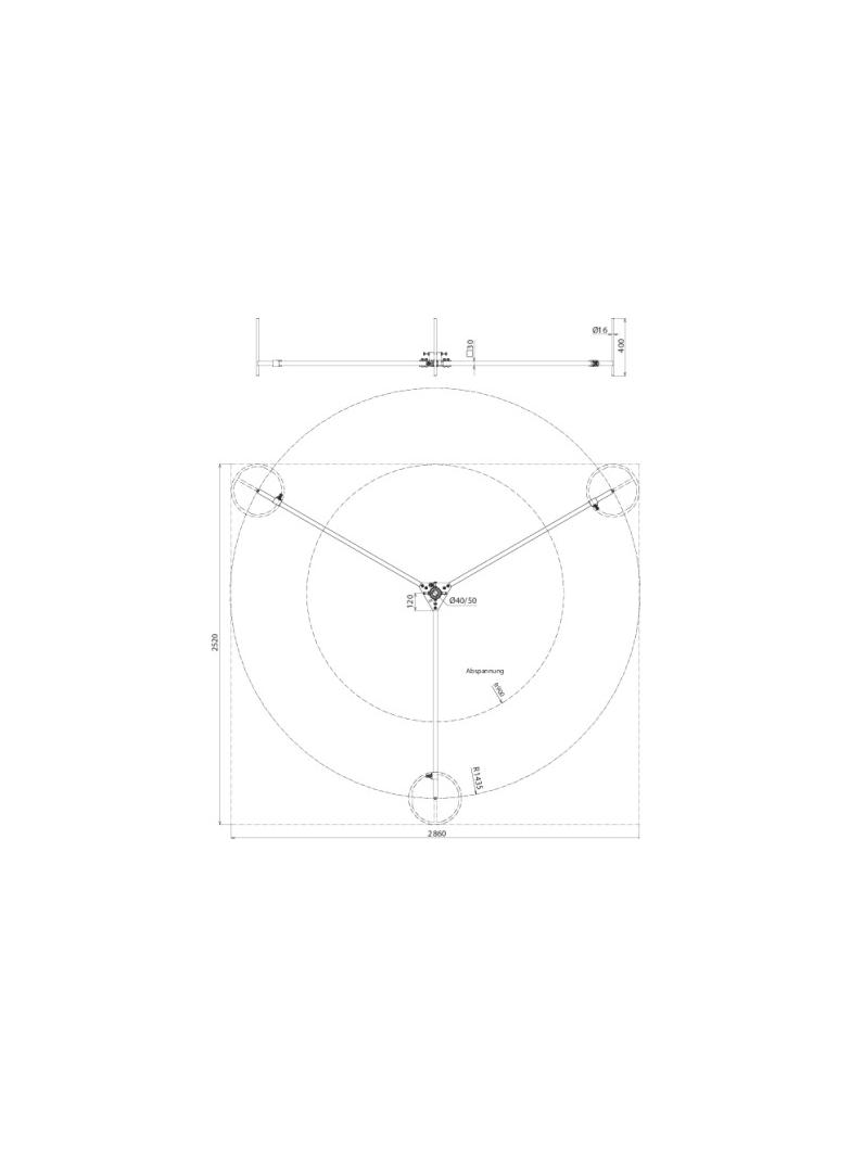 Statyw do iglic 40-50 mm, o dł. 6-8,5m z regulacją do pionu do 10st., St/tZn