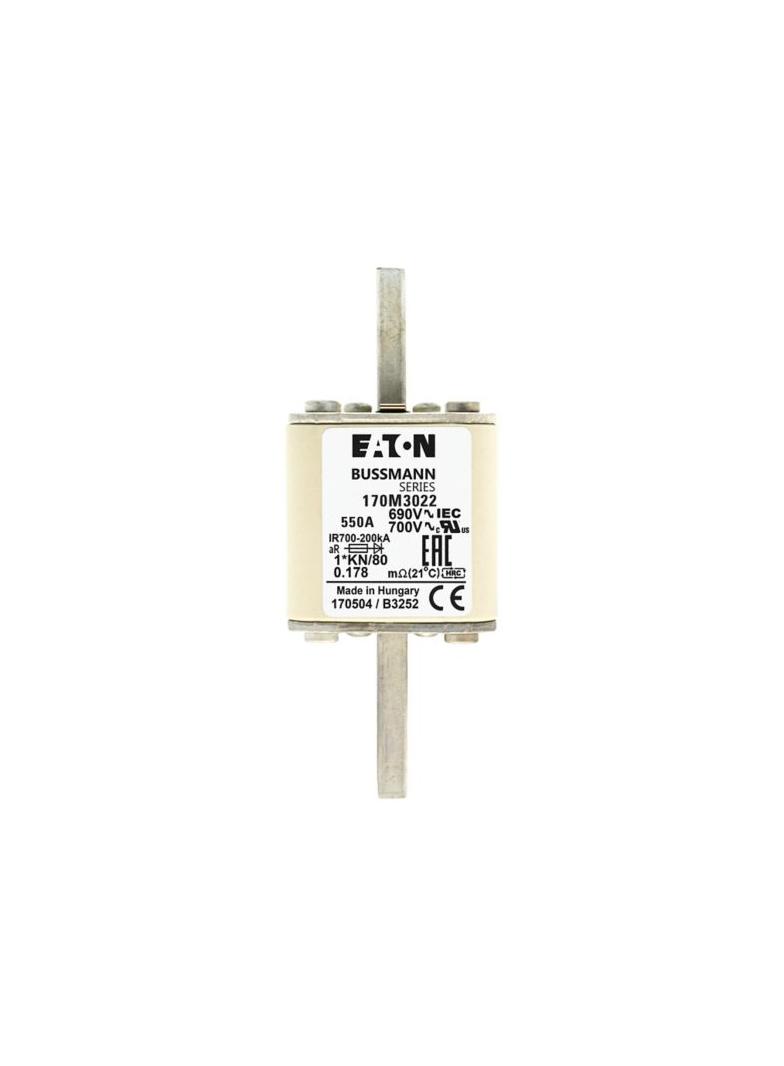 550A 690V 1*/80 aR INDICATOR FUSE Wkładka szybka 550A AC 690V compact DIN 1 45x45x104 mm, 170M3022 E