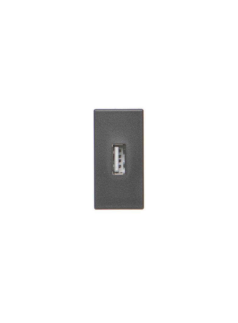Simon Connect Płytka K45/2 złącza USB typ A żeńskie 225x45mm + gniazdo zaciski śrubowe szary grafit K128B/14 KONTAKT