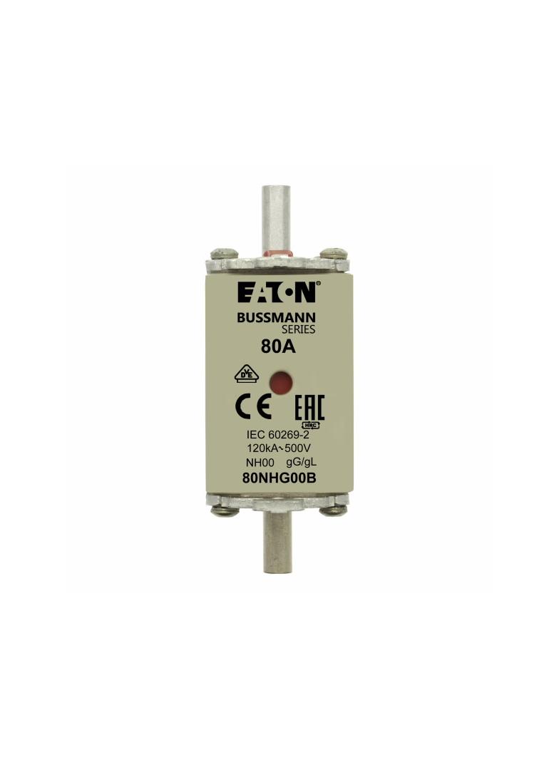 0NH FUSE 80AMP 500V gG SIZE NH00 DUAL IND Wkładka NH00 80A 500V GL/GG podwójny wskaźnik 80NHG00B EAT