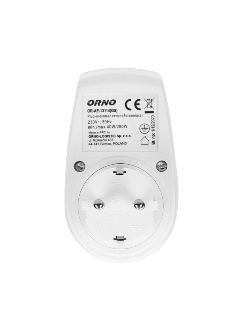 Ściemniacz z dodatkowym gniazdem sieciowym 2P+Z (Schuko), max.280W OR-AE-13114(GS) ORNO