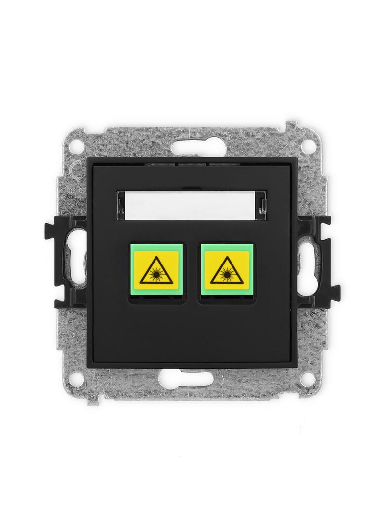 ICON Mechanizm gniazda światłowodowego/optycznego podwójnego czarny mat