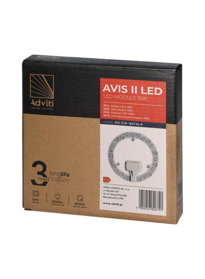 AVIS II LED 18W panel świetlny 1800lm 4000K 3 neodymowe magnesy O 176 AD-SW-6274L4 ORNO