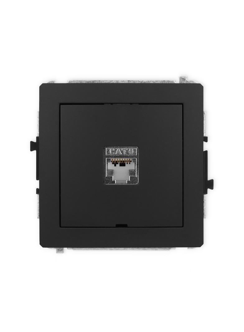 DECO Mechanizm gniazda komputerowego pojedynczego 1xRJ45, kat. 6, ekranowany, 8-stykowy, bez pola op