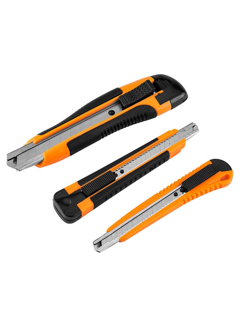 Noże z ostrzem łamanym + ostrza, zestaw 26 sztuk