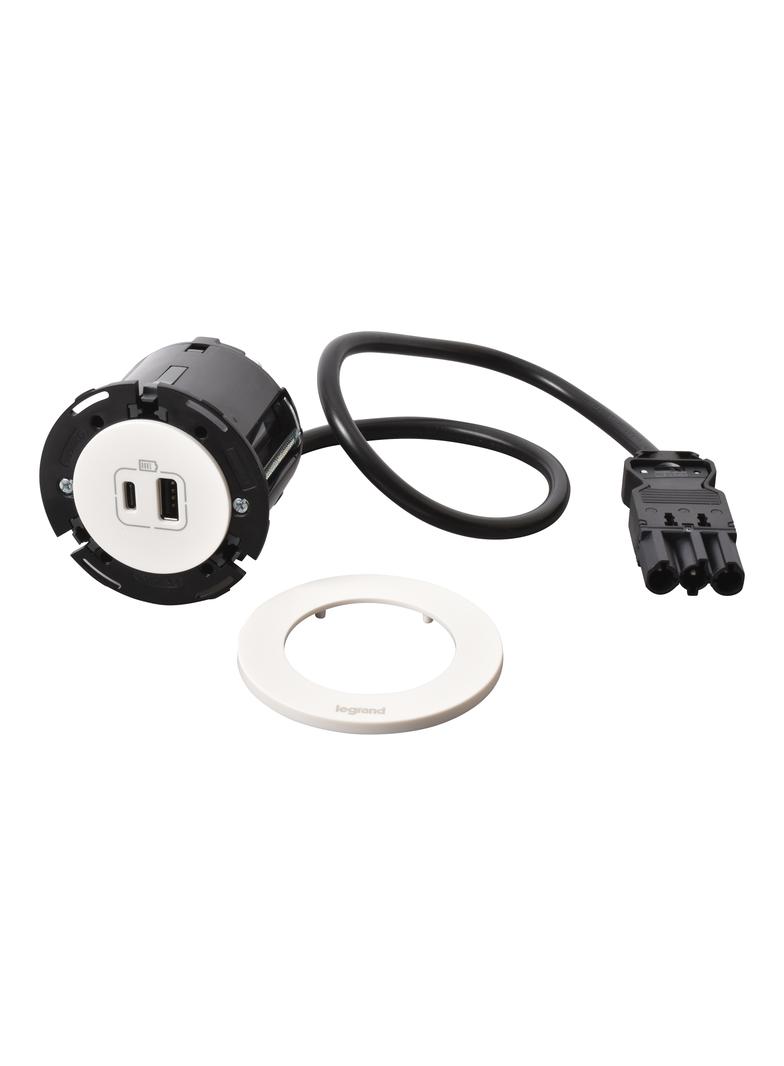 INCARA: DISQ 60 - USB A+C - 0,5 M WIELAND-BIAŁY, Legrand