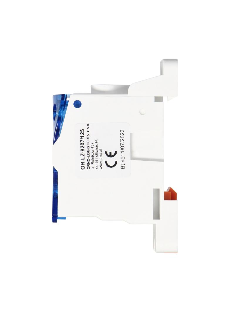 Blok rozdzielczy 125A zaciski wejściowe 1x16 i 1x35mm2 zaciski wyjściowe 6x16mm2,wygodne mocowanie OR-LZ-8207/125 ORNO