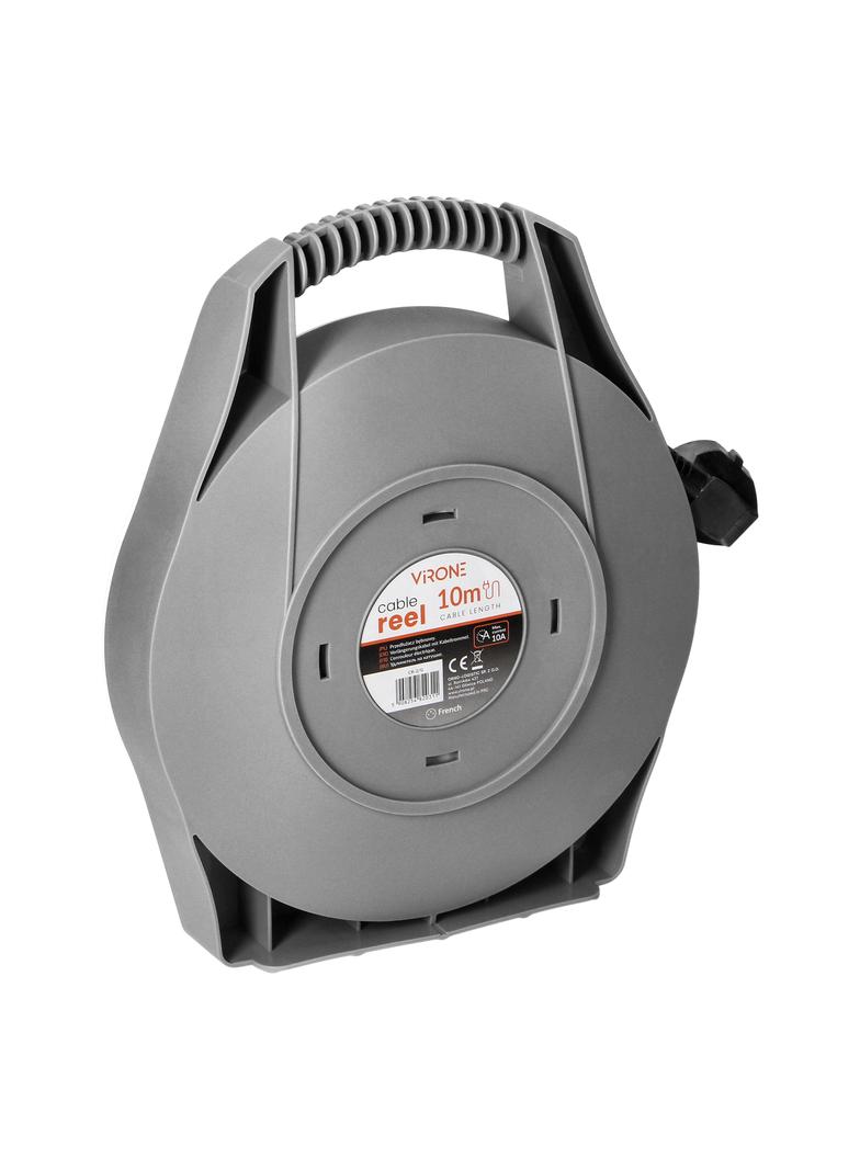 Przedłużacz bębnowy 4 gniazda z uziemieniem zwijany kabel PVC 900W 10m VIRONE