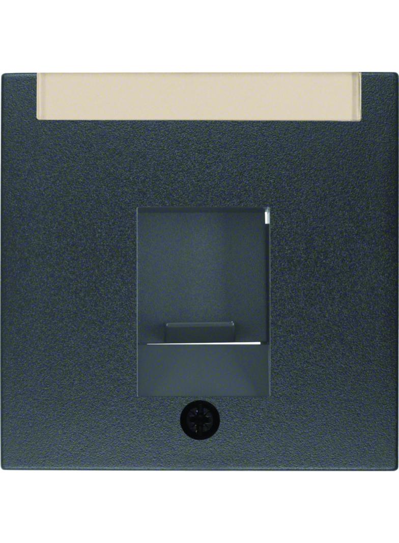 BERKER B.X Płytka czołowa pojedyncza zasuwa chroniące przed kurzem pole opisowe antracyt 11701606 HA