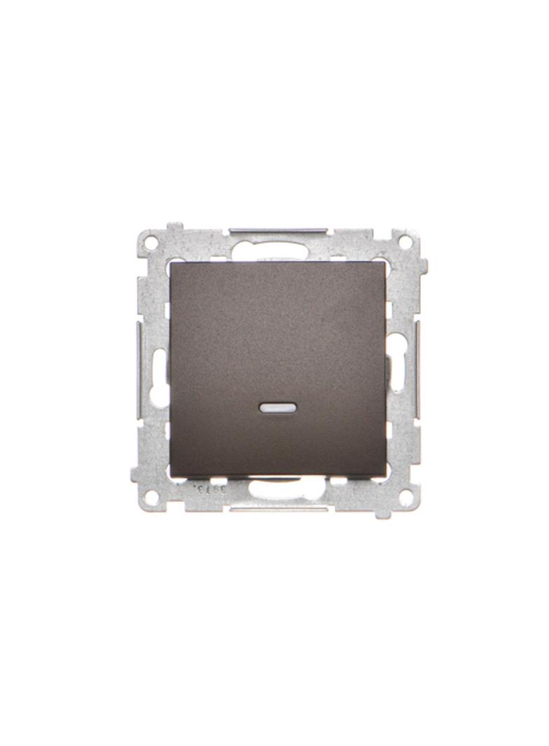 Simon 54 Łącznik schodowy z podświetleniem LED bez piktogramu 16A 250V zaciski śrubowe brąz mat DW6AL.01/X/46 KONTAKT