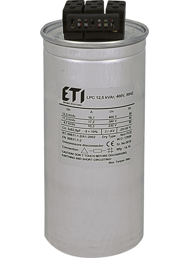 Kondensator LPC 12.5 kVAr, 400V, 50Hz 004656751 ETI