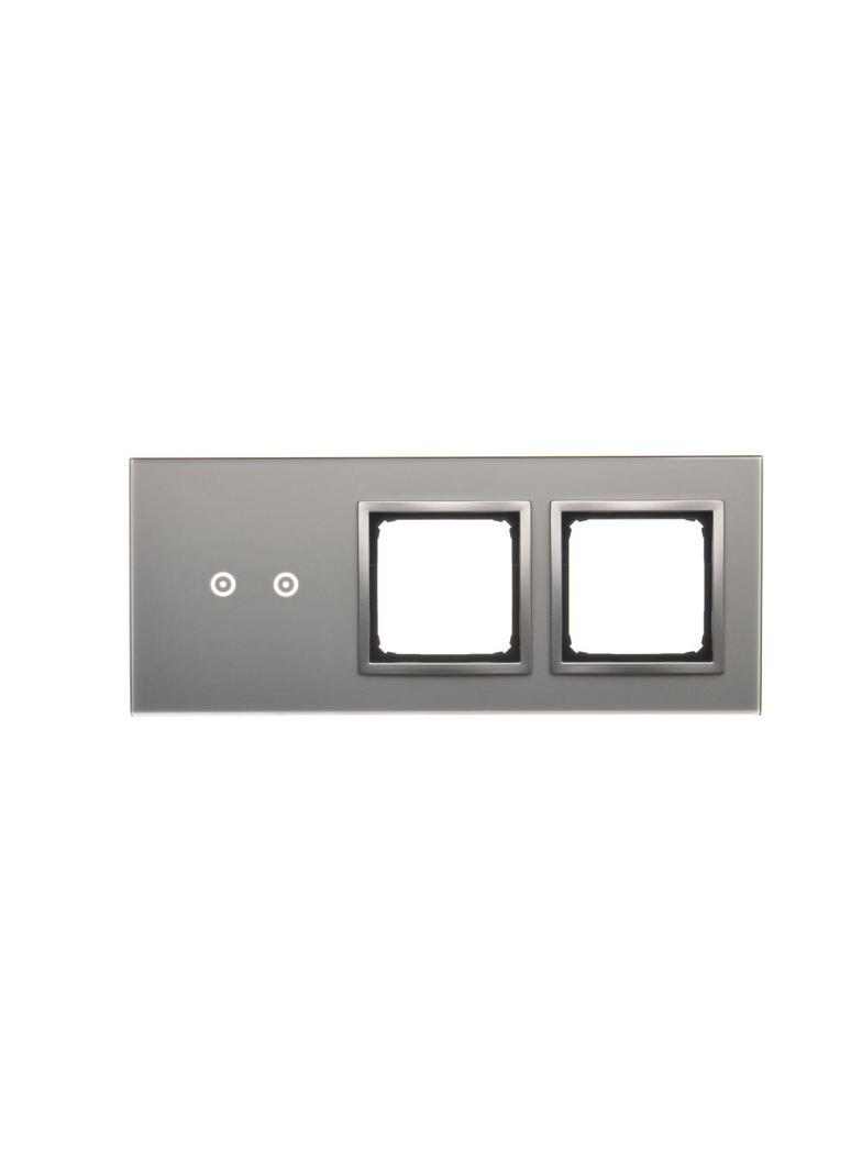 Simon 54 Touch Panel dotykowy S54 Touch 3 moduły 2 pola dotykowe poziome + 2 otwory na osprzęty S54 srebrna mgła DSTR3200/71 KONTAKT