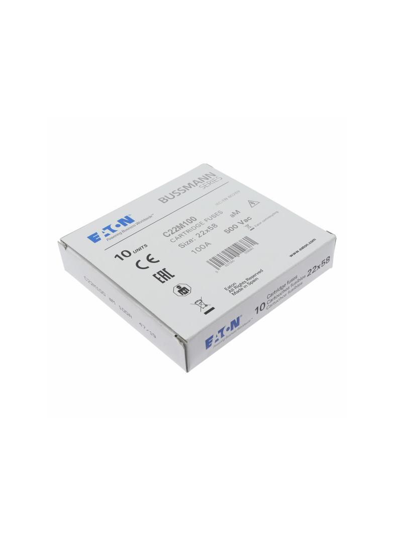 CYLINDRICAL FUSE 22 x 58 100A AM 500V AC Wkładka cylindryczna 22 x 58mm 100A AM 500V AC C22M100 EATO