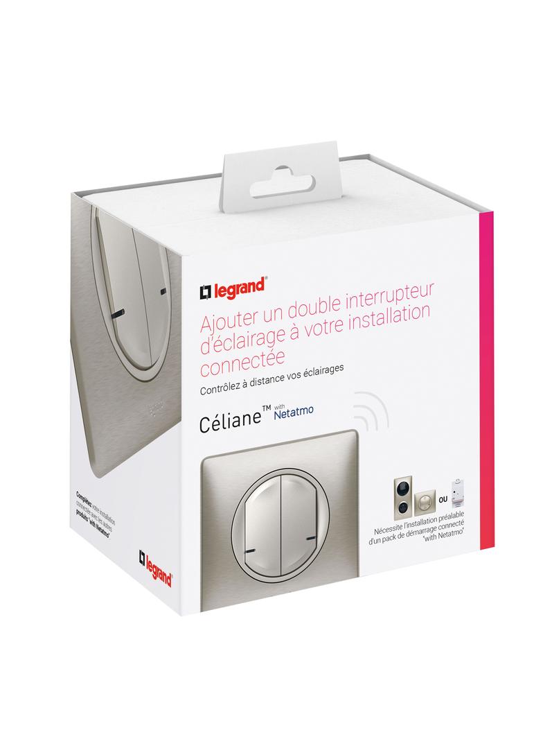 CELIANE WITH NETATMO - ŁĄCZNIK BEZPRZEWODOWY OŚWIETLENIA I GNIAZD ŚWIECZNIKOWY TYTANOWY, Legrand