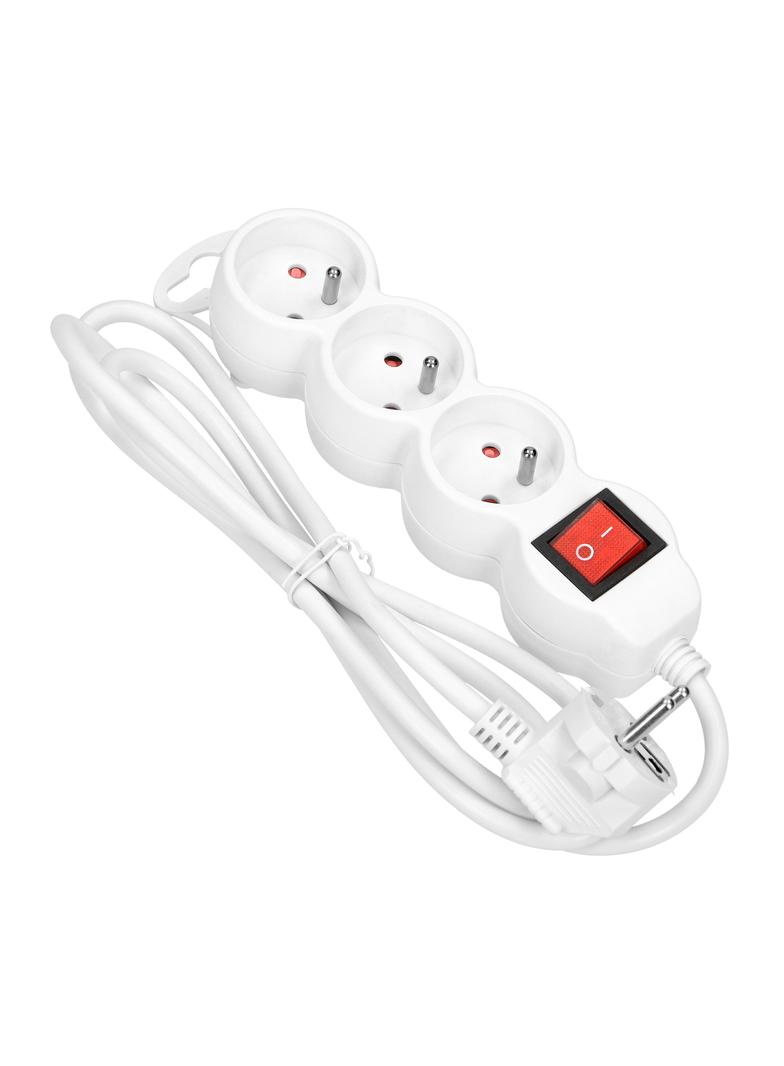 Przedłużacz 3-krotny z wyłącznikiem 3m H05VV-F Imax 10,Abiały OR-AE-13146/W/3M ORNO