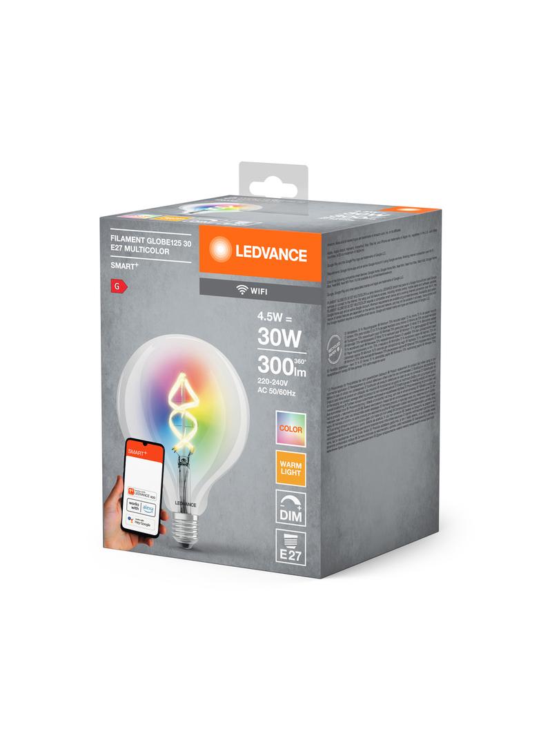 Lampa LED SMART+ WiFi CL Globe125 Filament szkło przezroczyste RGBW 30  4,5W/827 E27