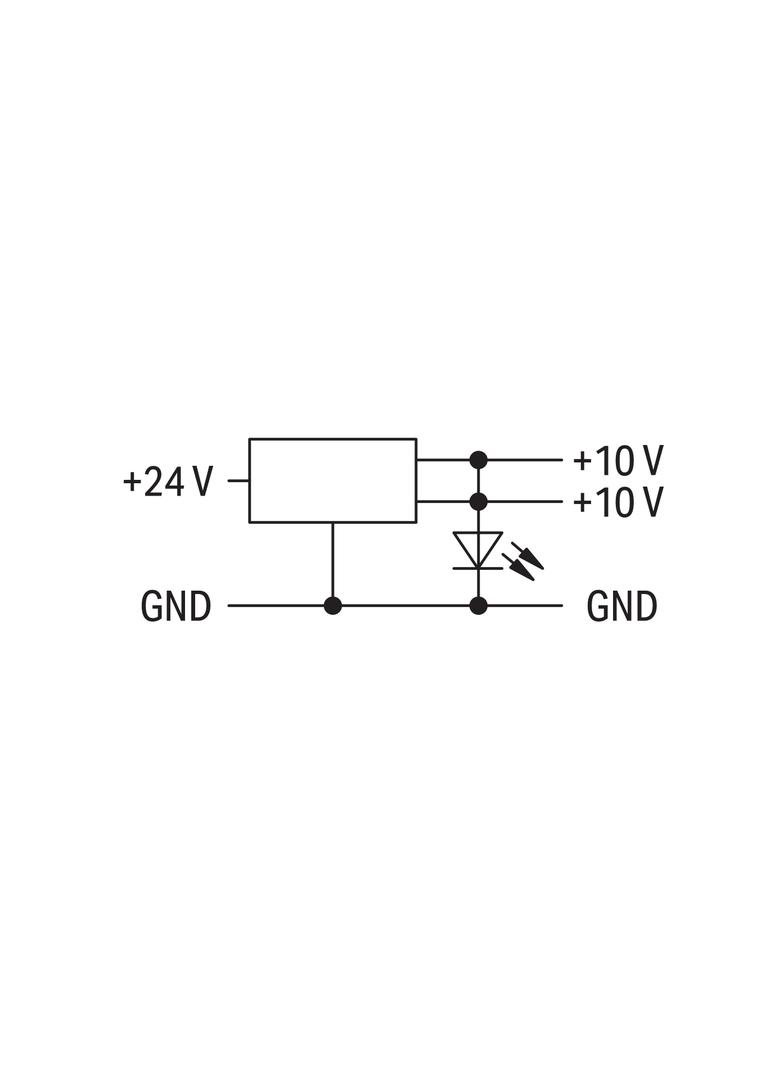 złączka z przetwornikiem DC/DC 24VDC/10VDC/500mA WAGO