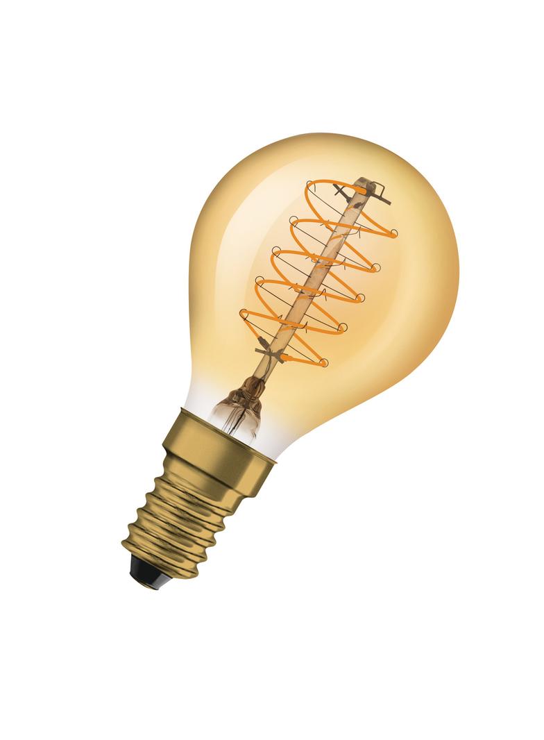 Lampa LED Vintage 1906 CL P Filament szkło przezroczyste GOLD 25 dim 3,4W 824 E14