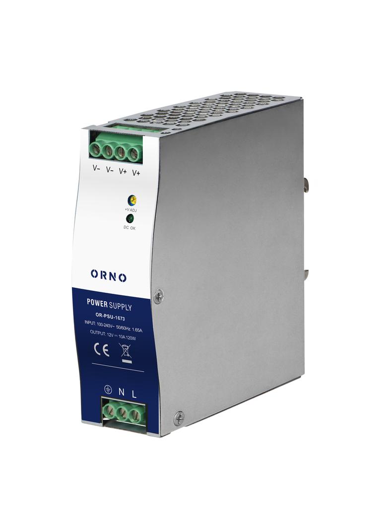 Zasilacz przemysłowy na szynę DIN, 12VDC 10A 120W, obudowa metalowa