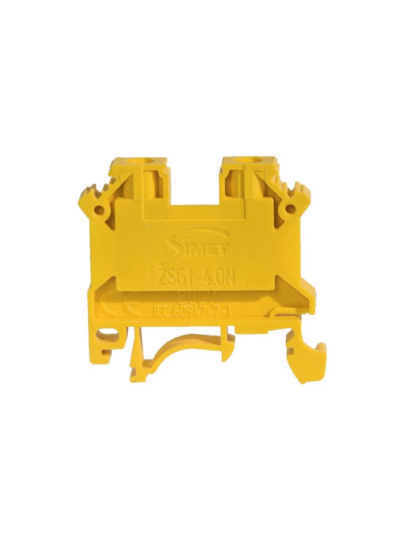 ZSG1-4.0Nz ,  Złączka szynowa gwintowa, seria NOWA, 4,0 mm2, TS 32,35, 1 tor, żółty