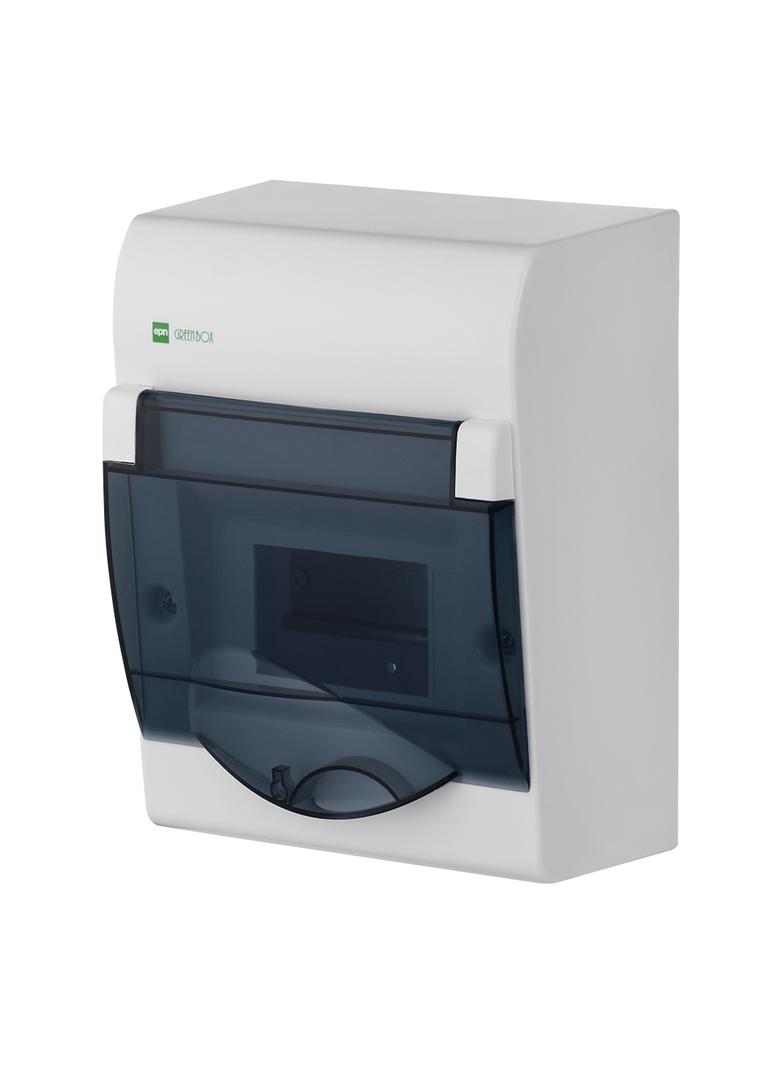 Rozdzielnica GREEN BOX n/t 6-modułem IP40 szyba transparentna dymna
