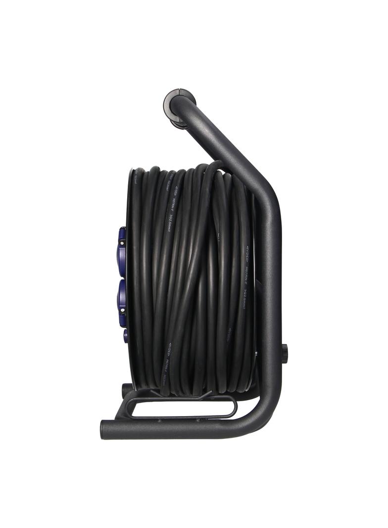 Przedłużacz bębnowy profesjonalny IP44, 4 gniazda 2P+Z (Schuko), kabel gumowy olejoodporny, H07RN-F