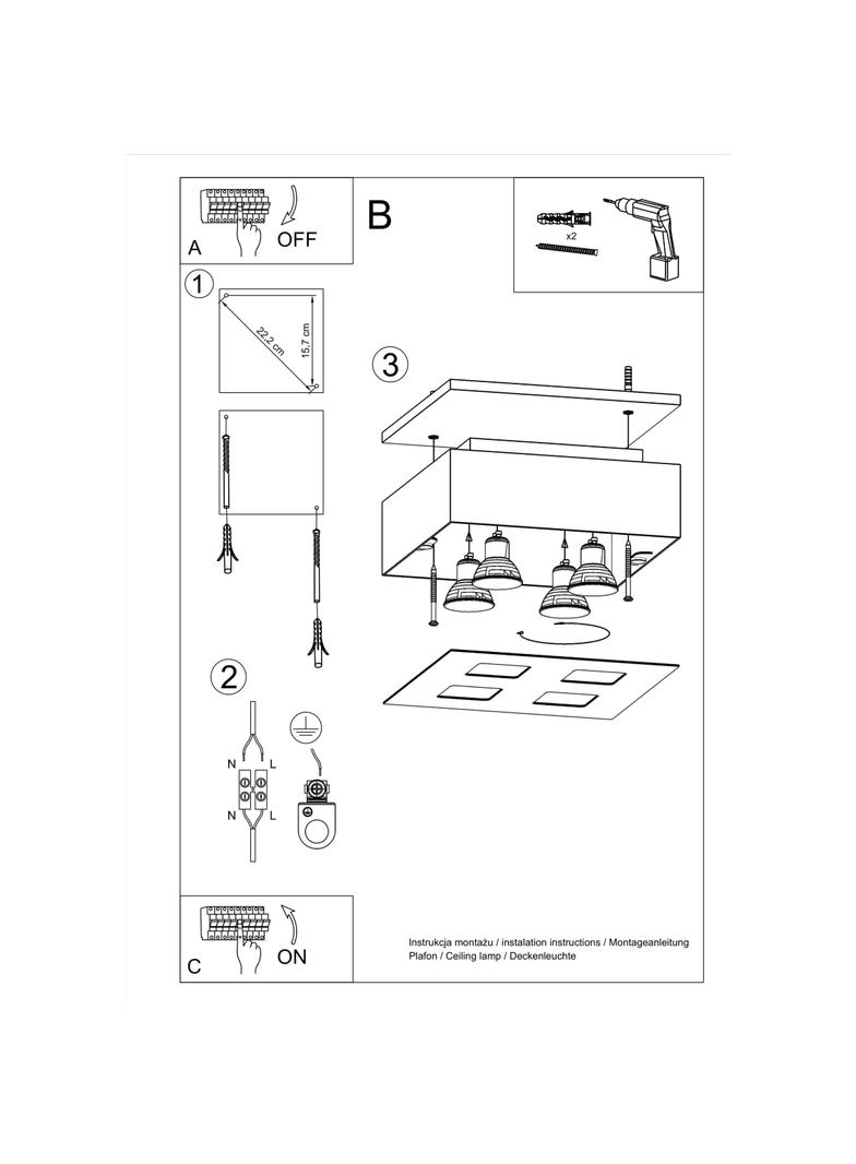 Sollux Plafon MONO 4 czarny SL.0073