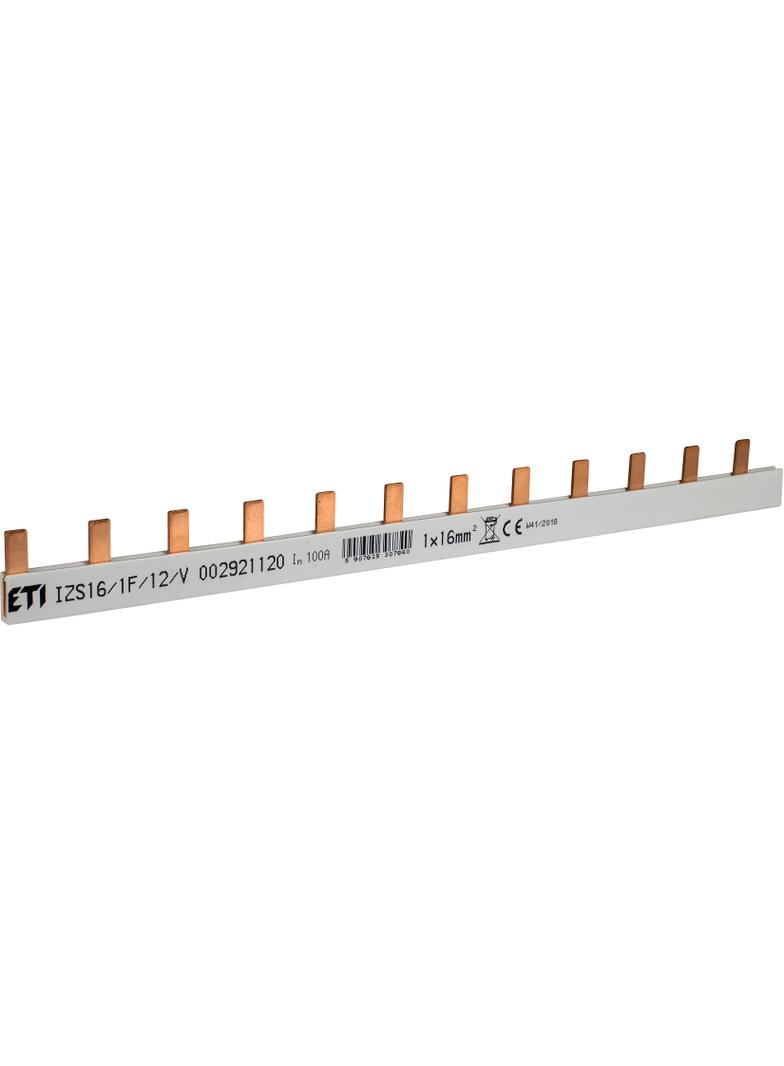 Szyna łączeniowa sztyftowa 1P 100A 16mm2 (12 mod.) IZS16/1F/12/V (0,32) 002921120 ETI