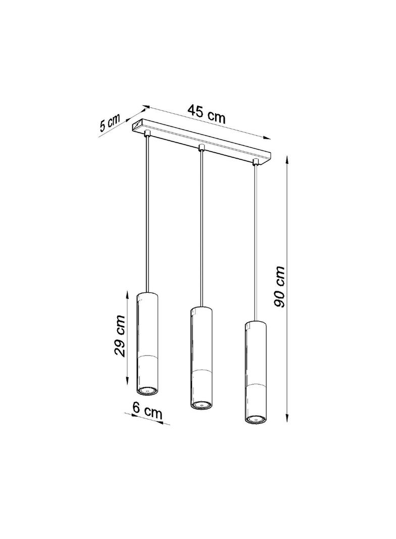 Sollux Lampa wisząca LOOPEZ 3L czarny/chrom