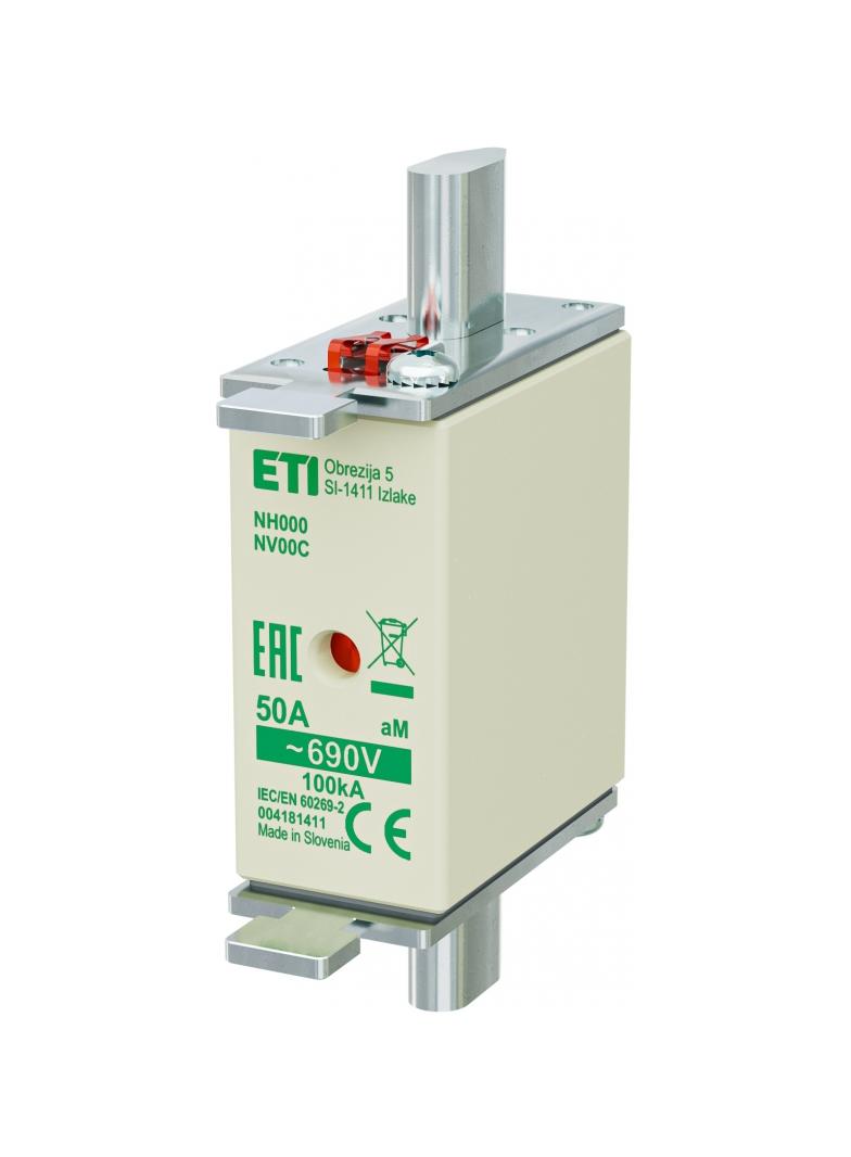 Wkładka topikowa NH silnikowa KOMBI NH000 WT-00C aM 50A 690V 004181411 ETI