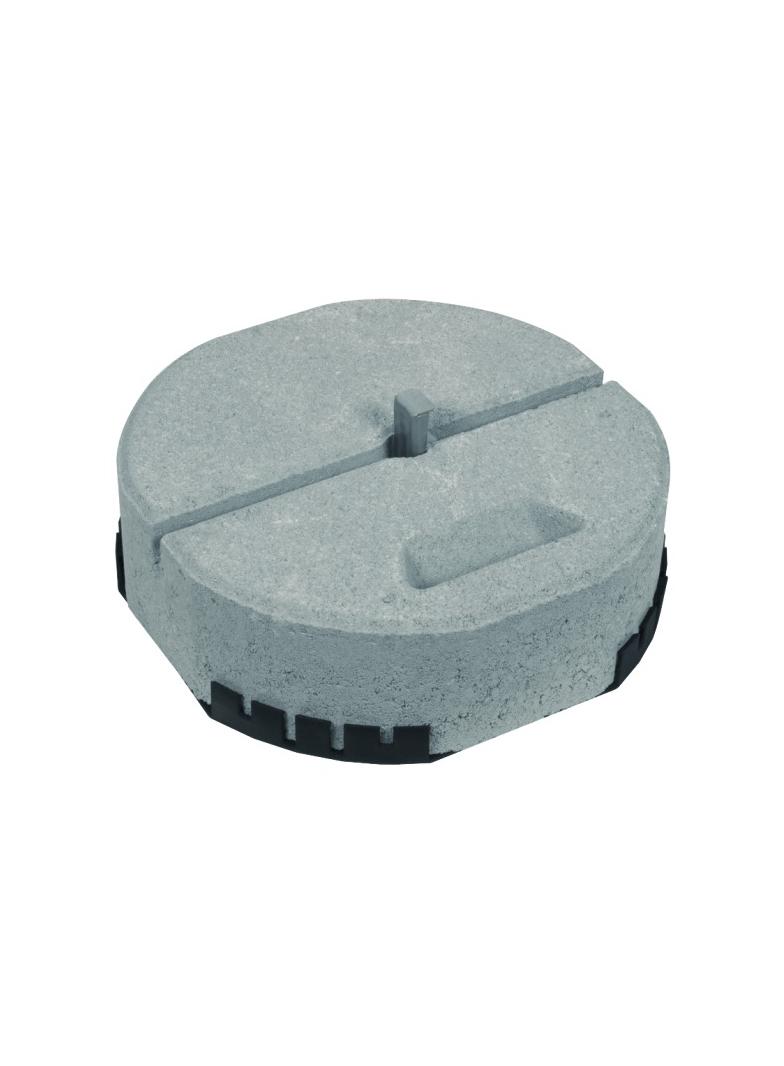 Podstawa betonowa z klinem i podkładką PVC, B55, 17 kg, fi 337 mm, do iglic fi 16 mm