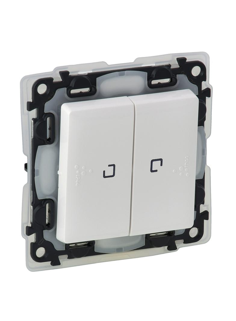 VALENA LIFE ŁĄCZNIK SCHODOWY PODWÓJNY PODŚWIETLANY BIAŁY 10 AX - 250 V~, Legrand