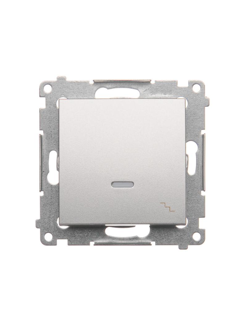 Simon 54 Łącznik schodowy z podświetleniem LED 10A 250V szybkozłączka srebrny mat DW6L.01/43 KONTAKT