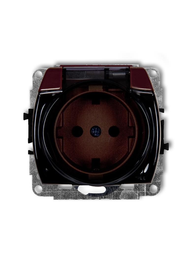 TREND Mechanizm gniazda bryzgoszczelnego z uziemieniem SCHUKO 2P+Z (klapka dymna, przesłony torów pr