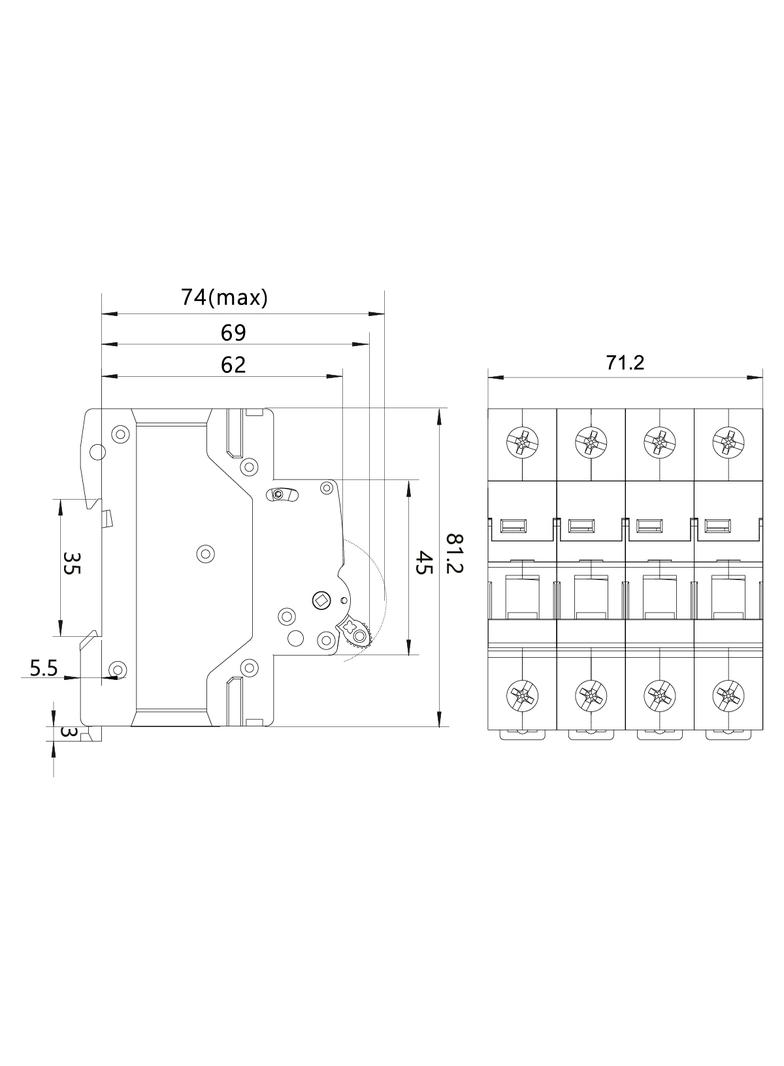 Rozłącznik DL 4P 63A FR/63A/4P biały 87.120 OPATÓWEK