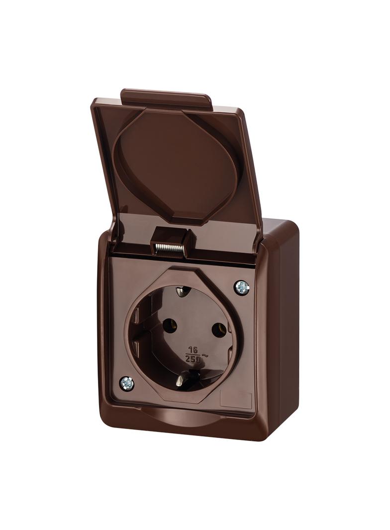 GNT HERMES 2P+Z schuko IP44 brąz