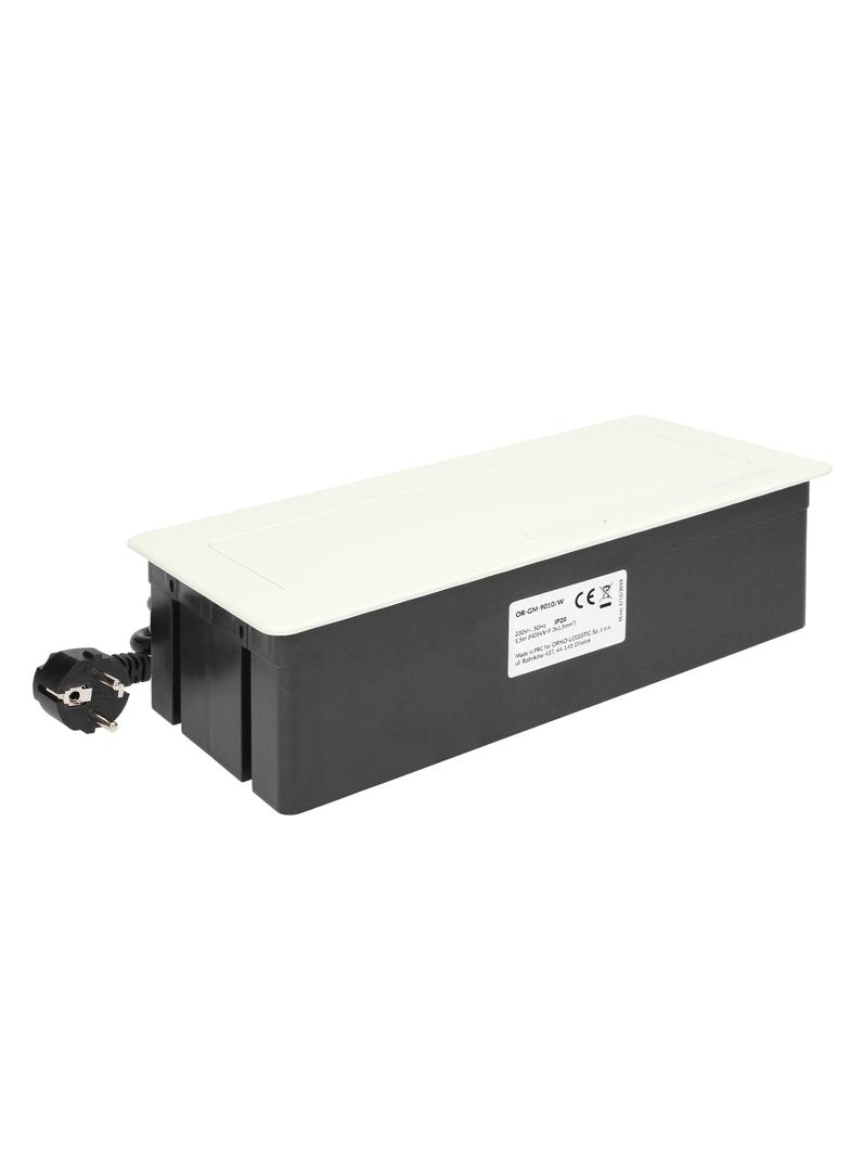 NOEN Kaseta meblowa wpuszczana w blat ze zintegrowaną ramką PCV na gniazda modułowe 3 x 45x45mm lub OR-GM-9010/W ORNO