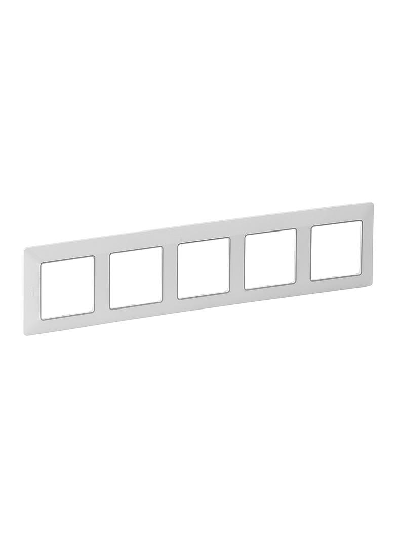 Valif:Ramka x5 Biała/Chrom 754035 LEGRAND