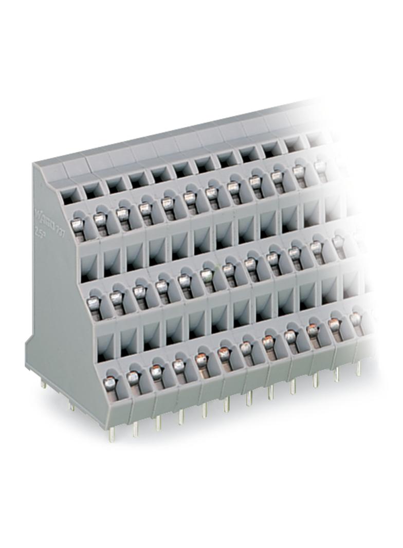 3-piętrowa listwa do pł. drukowanych 6-bieg. szara raster 5 mm