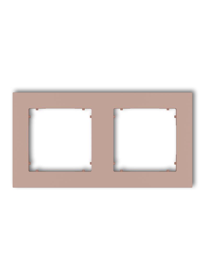MINI Ramka uniwersalna podwójna kwadratowa z tworzywa łososiowy