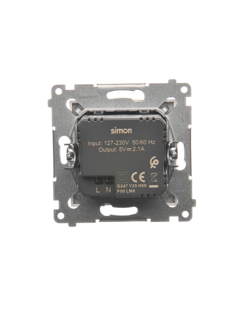 Simon 54 Ładowarka 2 x USB 2.1 A 5V DC 230V biały
